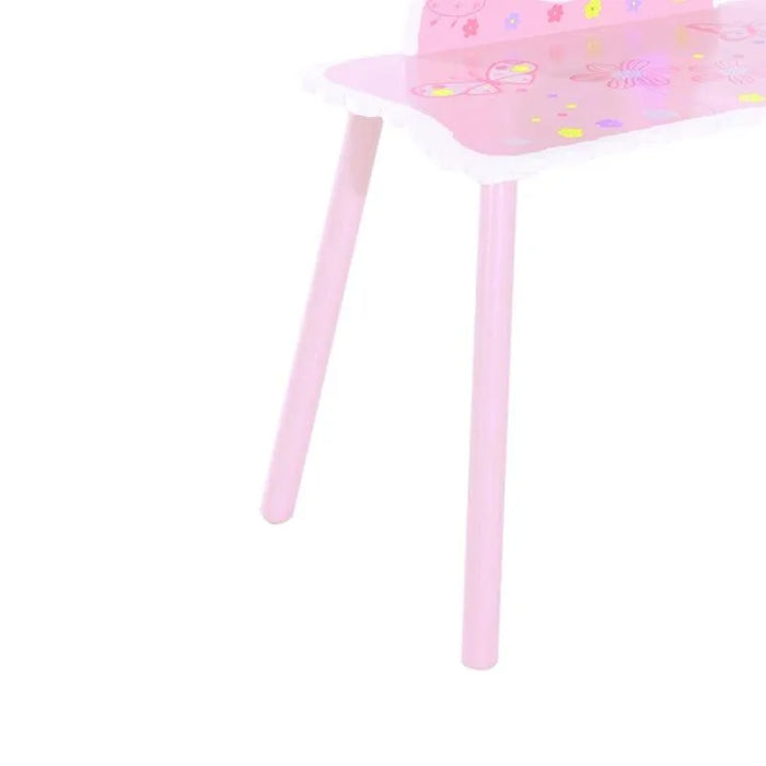 Kids Fairy Make Up Dressing Table and Stool - Little and Giant Explorers HOMCOM