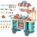 Fast Food Trolley Cart with Play Food, Cashier Register and 50 Accessories - Little and Giant Explorers HOMCOM