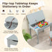 Kids Flip Top Desk and Chair Set Grey | Educational Furniture with Storage - Little and Giant Explorers Costway