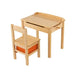 Kids Flip Top Desk and Chair Set Natural Pine Wood | Storage Box with Safety Hinges - Little and Giant Explorers Costway