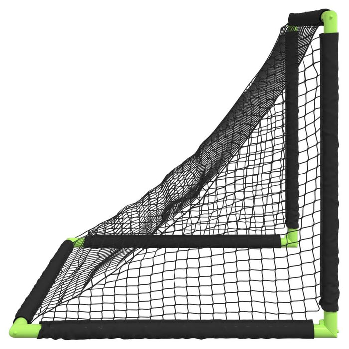 Kids' Foldable Football Goal in Black (90 x 64 x 64cm) - Little and Giant Explorers vidaXL