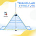 Blue and silver foldable kids gymnastics bar with triangular steel frame, stable and pressure resistant, 50kg capacity