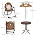 Folding Picnic Monkey Table and Chair Set with Parasol - Little and Giant Explorers Outsunny