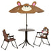 Folding Picnic Monkey Table and Chair Set with Parasol - Little and Giant Explorers Outsunny