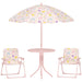 4 Pieces Kids Garden Table and Chair Set in Pink with Rainbow Design - Little and Giant Explorers AIYAPLAY