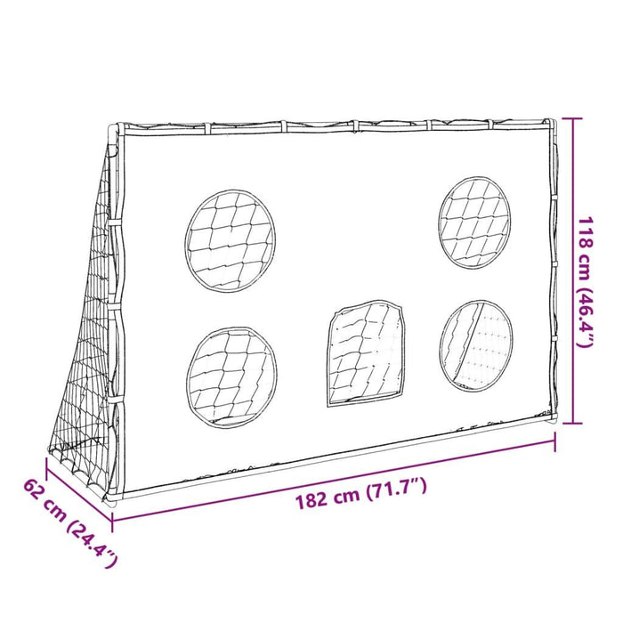 Kids' Football Goal with Targeting Mat and Ball (182 x 62 x 118cm) - Little and Giant Explorers vidaXL