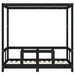 Kids Four-Posted Bed Frame in Black and Solid Wood Pine (70 x 140cm) - Little and Giant Explorers vidaXL