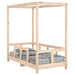 Kids Four-Posted Bed Frame in Solid Wood Pine (70 x 140cm) - Little and Giant Explorers vidaXL