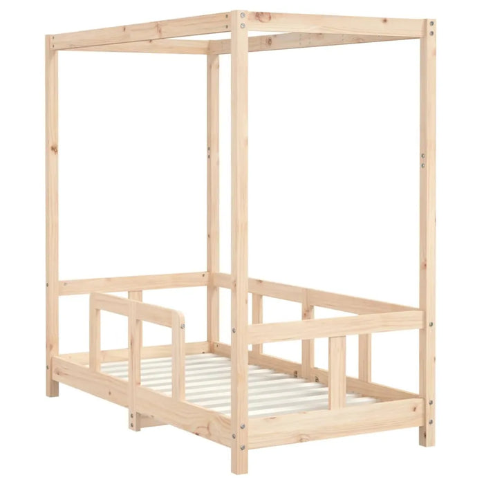 Kids Four-Posted Bed Frame in Solid Wood Pine (70 x 140cm) - Little and Giant Explorers vidaXL