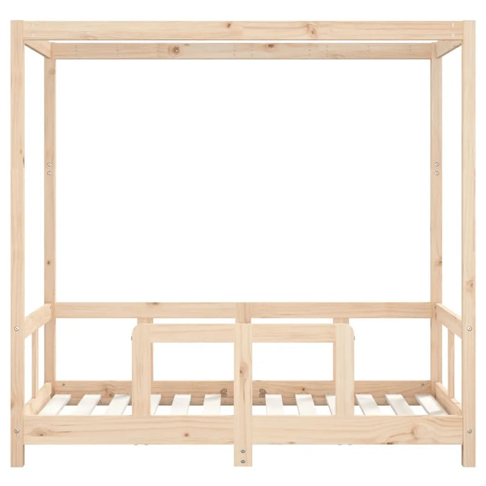 Kids Four-Posted Bed Frame in Solid Wood Pine (70 x 140cm) - Little and Giant Explorers vidaXL