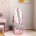 Kids Full Length Mirror 360° Rotating Mirror with Storage Shelf in Hot Pink - Little and Giant Explorers AIYAPLAY