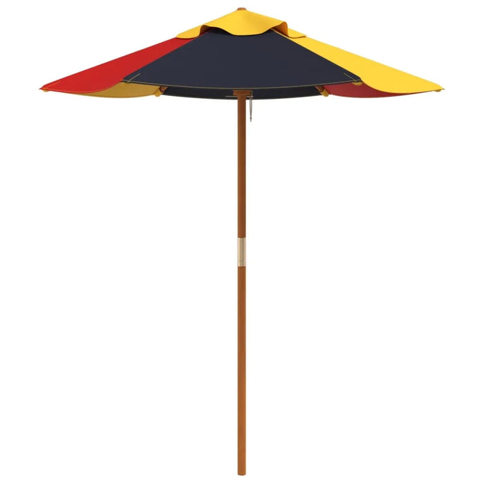 Kids Garden Umbrella with Wooden Pole in Multi-Colour (Ø120 x 140cm) - Little and Giant Explorers vidaXL