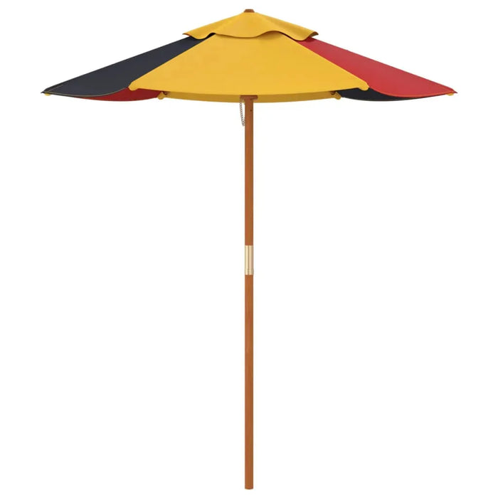 Kids Garden Umbrella with Wooden Pole in Multi-Colour (Ø120 x 140cm) - Little and Giant Explorers vidaXL