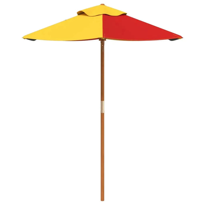 Kids Garden Umbrella with Wooden Pole in Multi-Colour (Ø120 x 140cm) - Little and Giant Explorers vidaXL