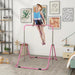 Kids Gymnastics Bar with Adjustable Height and Foldable Training Bar in Pink - Little and Giant Explorers HOMCOM