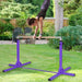 Kids Gymnastics Horizontal Bar - Purple | Adjustable Height - Steel and Wood COSTWAY - Little and Giant Explorers Costway