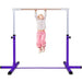 Kids Gymnastics Horizontal Bar - Purple | Adjustable Height - Steel and Wood COSTWAY - Little and Giant Explorers Costway