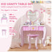 Kids Heart Theme Vanity Table with Stool and Mirror - Little and Giant Explorers AIYAPLAY