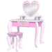 Kids Heart Theme Vanity Table with Stool and Mirror - Little and Giant Explorers AIYAPLAY