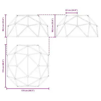 Blue Hexagonal Dome Climber | Metal Powder-Coated Steel Construction - Little and Giant Explorers vidaXL