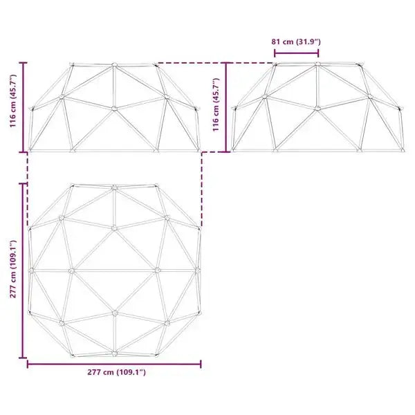 Climbing Dome Blue | Metal Powder-Coated Steel with Bright Colours - Little and Giant Explorers vidaXL