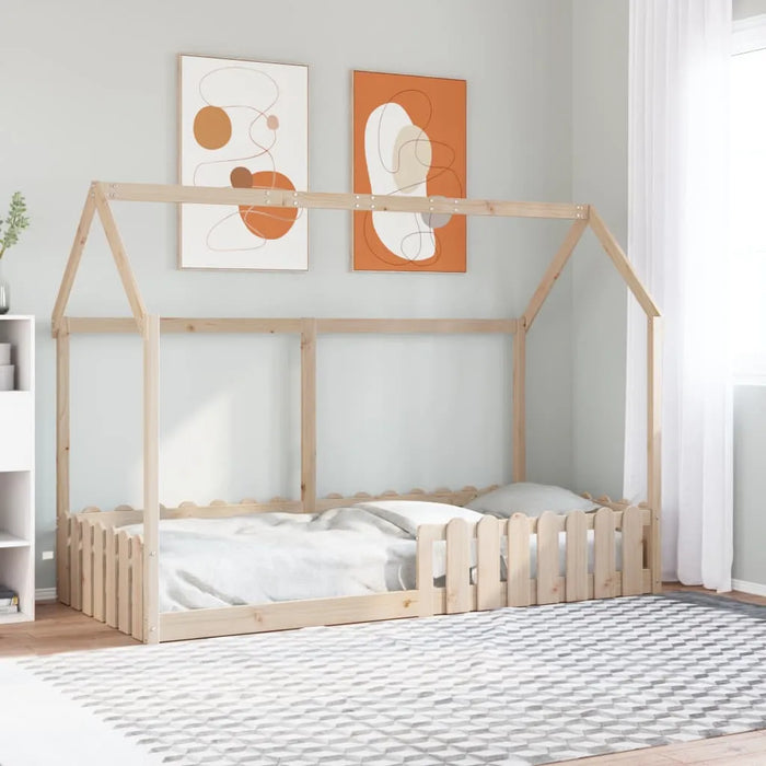 Kids House Bed Frame in Solid Wood Pine (90 x 200cm) - Little and Giant Explorers vidaXL