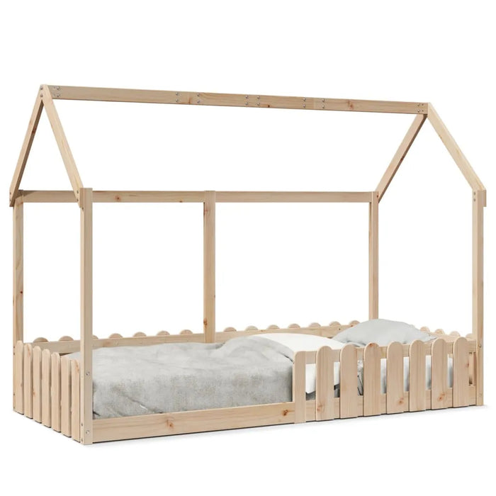 Kids House Bed Frame in Solid Wood Pine (90 x 200cm) - Little and Giant Explorers vidaXL