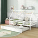 Kids House Daybed with Trundle White | Magical Design with Sleepover Solution - Little and Giant Explorers Costway