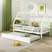 Kids House Daybed with Trundle White | Magical Design with Sleepover Solution - Little and Giant Explorers Costway