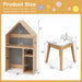 Kids House-Shaped Desk and Chair Set | Storage and Learning with Blackboard - Little and Giant Explorers Costway