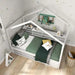 House-Shaped Platform Bed – White Solid Wood with 14 Storage Compartments | COSTWAY - Little and Giant Explorers Costway