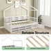 House-Shaped Platform Bed – White Solid Wood with 14 Storage Compartments | COSTWAY - Little and Giant Explorers Costway