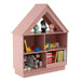 Kids House-Shaped Wooden Bookcase – Pink | 3-Tier Storage Unit with 5 Cubbies COSTWAY - Little and Giant Explorers Costway
