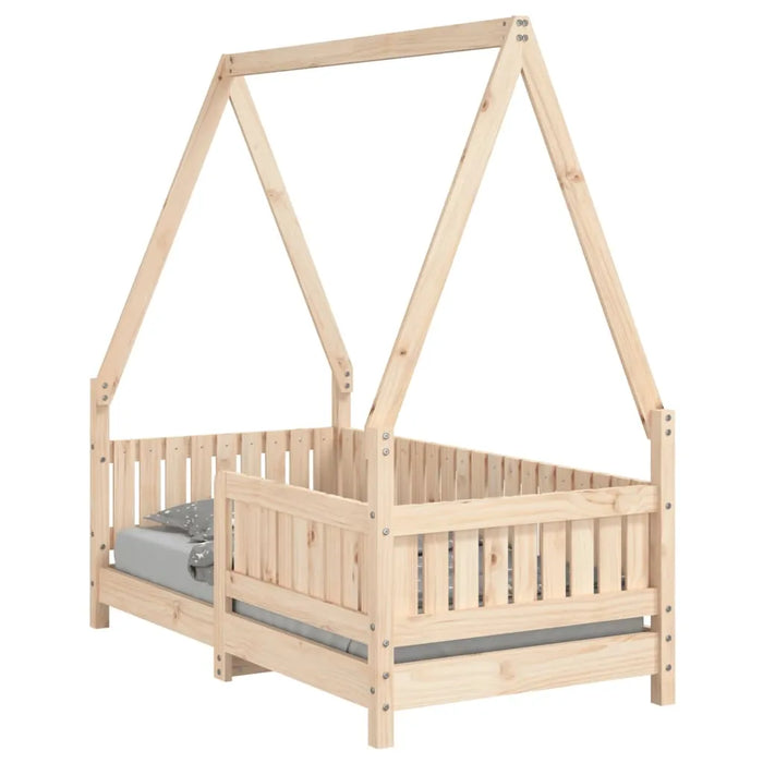 Kids House-Style Bed Frame in Solid Wood Pine (70 x 140cm) - Little and Giant Explorers vidaXL