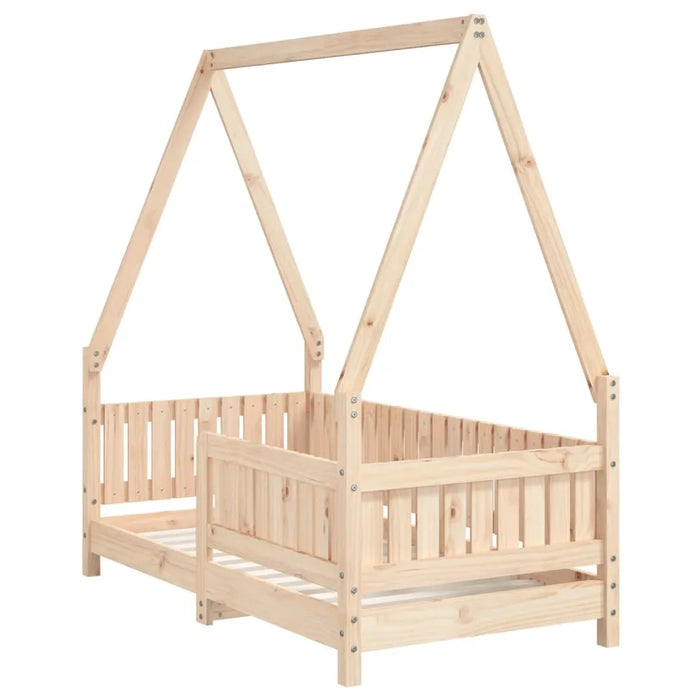 Kids House-Style Bed Frame in Solid Wood Pine (70 x 140cm) - Little and Giant Explorers vidaXL