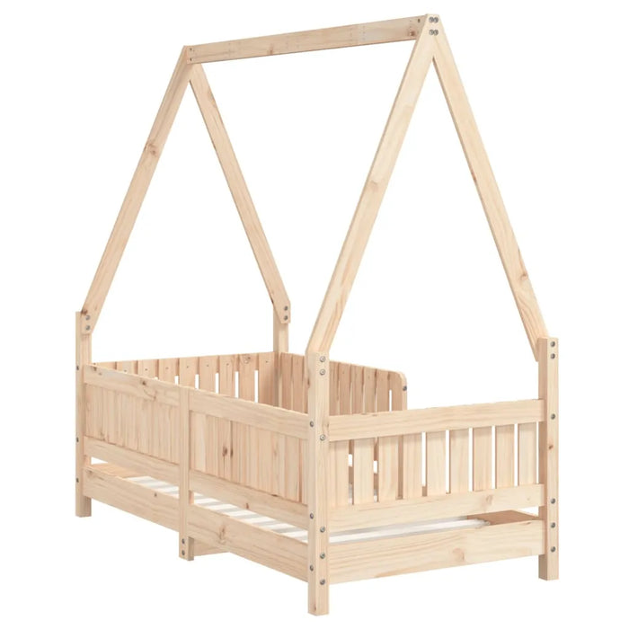 Kids House-Style Bed Frame in Solid Wood Pine (70 x 140cm) - Little and Giant Explorers vidaXL