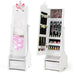 Kids Jewellery Cabinet Full-Length Mirror White Unicorn Design | Anti-Toppling Device with Storage - Little and Giant Explorers Costway