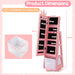 Kids Jewellery Cabinet and Full Length Mirror in Pink - Little and Giant Explorers Costway