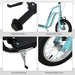 Blue kids kick scooter with textured handle, steel frame, kickstand, and inflatable rubber tires