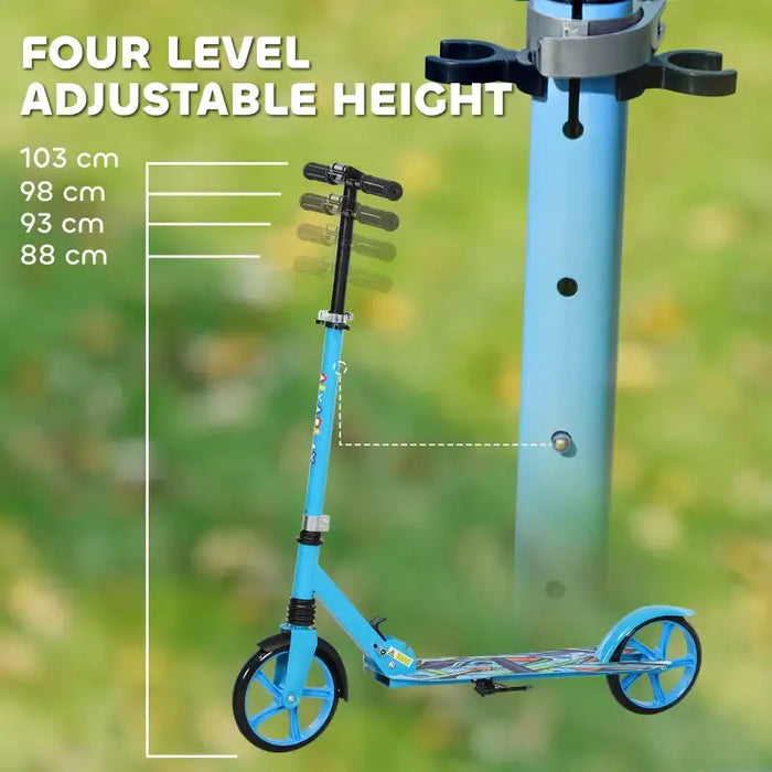 Kids Kick Scooter - Blue | 4-Level Adjustable Height - Rear Fender Brake AIYAPLAY - Little and Giant Explorers AIYAPLAY