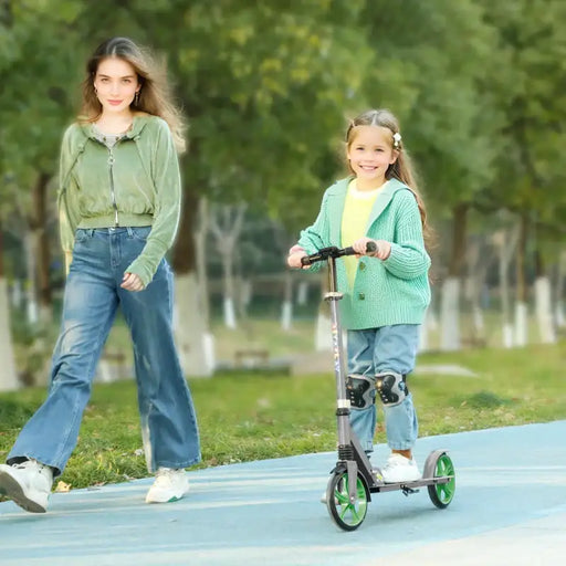 Kids Kick Scooter - Green | 4-Level Adjustable Height - Rear Fender Brake AIYAPLAY - Little and Giant Explorers AIYAPLAY