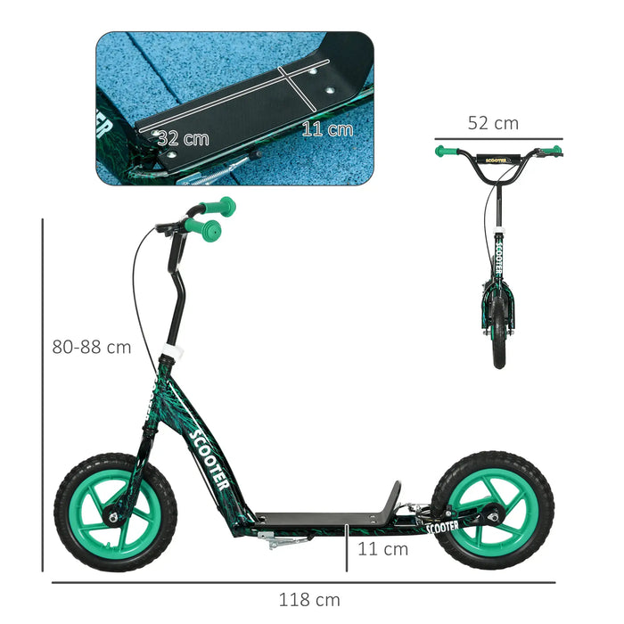 Kids Kick Scooter with Adjustable Handlebar in Green - Little and Giant Explorers AIYAPLAY