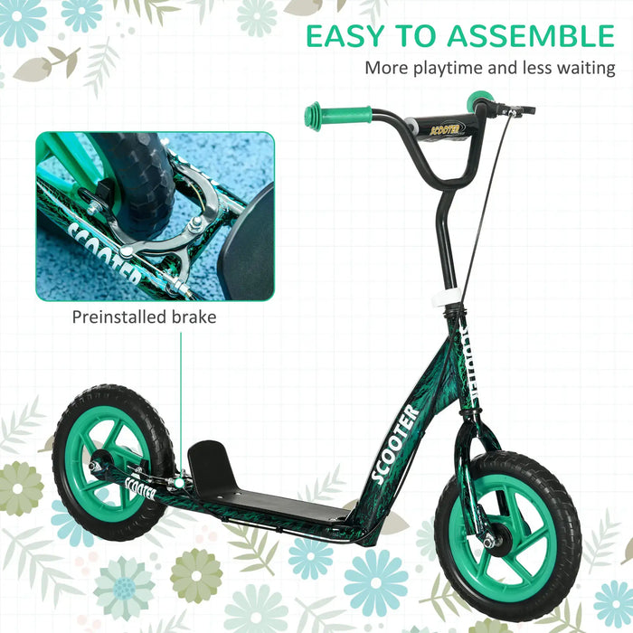 Kids Kick Scooter with Adjustable Handlebar in Green - Little and Giant Explorers AIYAPLAY
