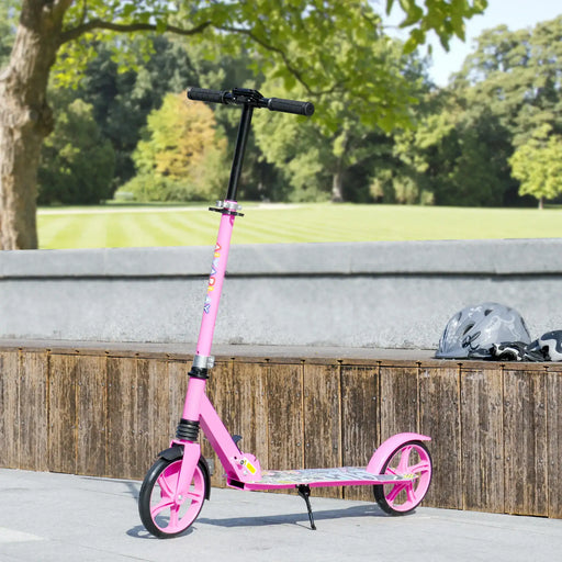 Foldable Kids Scooter with 200mm Big Wheel in Pink - Little and Giant Explorers AIYAPLAY