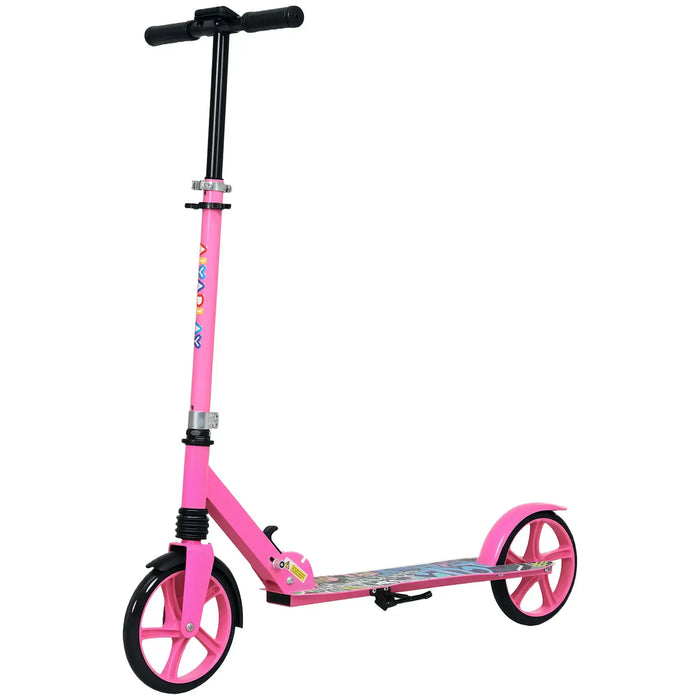 Foldable Kids Scooter with 200mm Big Wheel in Pink - Little and Giant Explorers AIYAPLAY