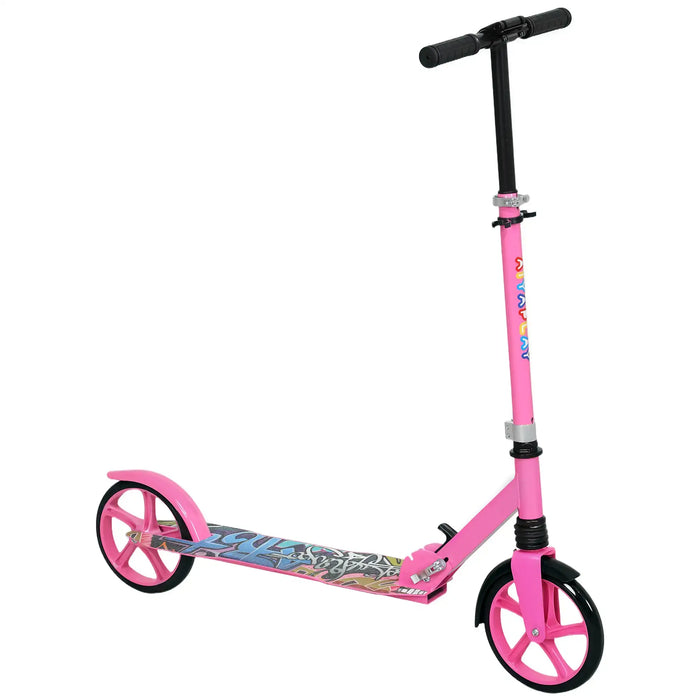 Foldable Kids Scooter with 200mm Big Wheel in Pink - Little and Giant Explorers AIYAPLAY