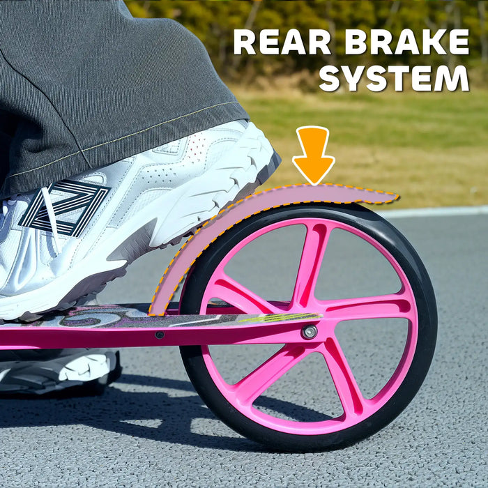 Foldable Kids Scooter with 200mm Big Wheel in Pink - Little and Giant Explorers AIYAPLAY