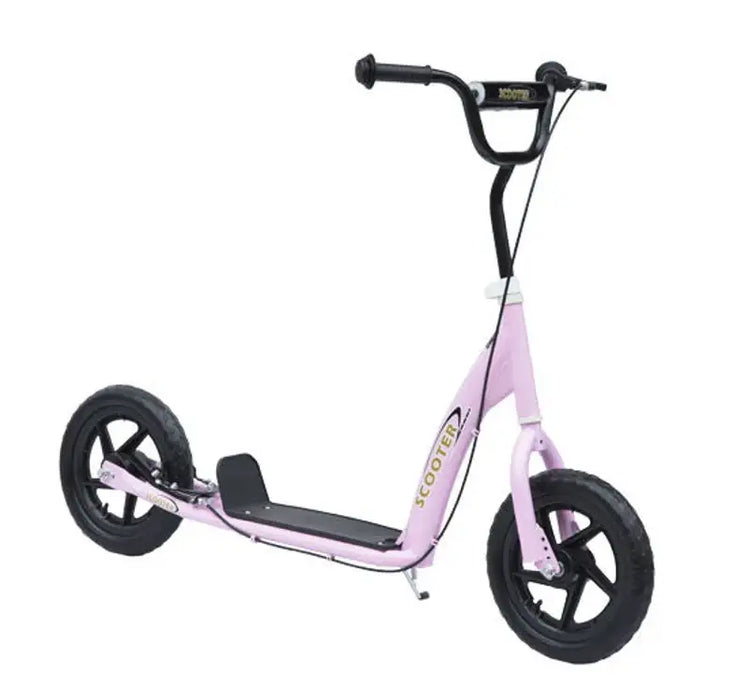 Kids Kick Scooter – Pink | Adjustable Handlebar and 12" Wheels HOMCOM - Little and Giant Explorers HOMCOM