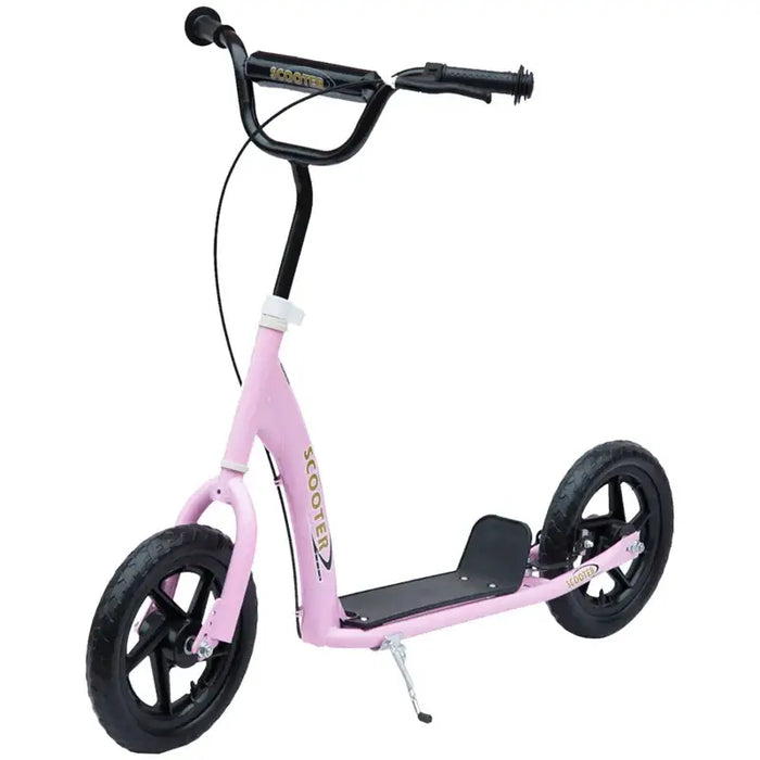 Kids Kick Scooter – Pink | Adjustable Handlebar and 12" Wheels HOMCOM - Little and Giant Explorers HOMCOM