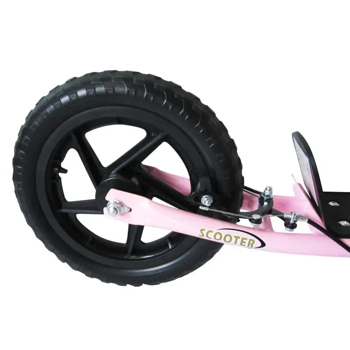 Kids Kick Scooter – Pink | Adjustable Handlebar and 12" Wheels HOMCOM - Little and Giant Explorers HOMCOM